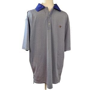 Gen Teal Men’s Striped Performance Polo Size Large in Purple (Periwinkle Blue)